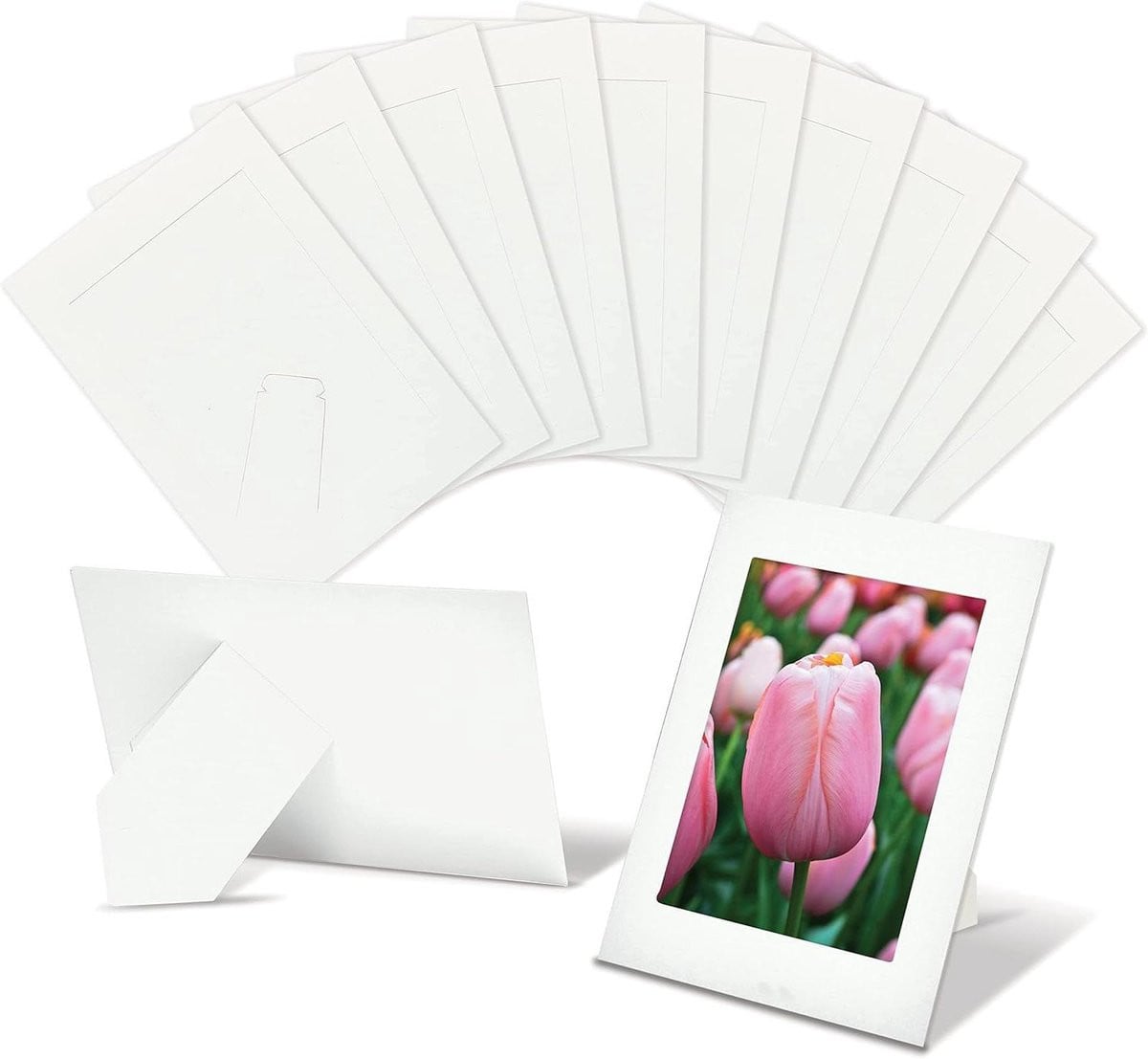 50 stuks Papieren fotolijsten - Kartonnen frames - Wit