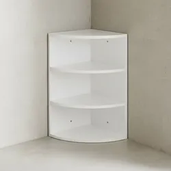 KADIMA DESIGN Eckregal NIDDA: Modern, 3 Fächer, runde Front, Melaminharz-Beschichtung, schneller Aufbau.