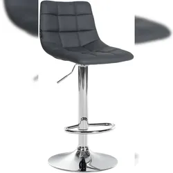 CLP Barhocker Jerry Kunstleder grau/chrom