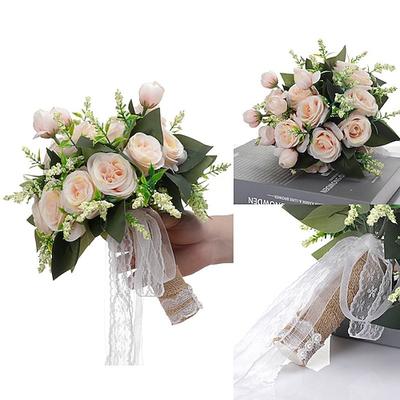 Brautstrauß, künstliches Blumengesteck für die Brautjungfern, rustikales Blumenarrangement für Heiratsantrag, Party, Jahrestag, Tischdekoration Zeremonie
