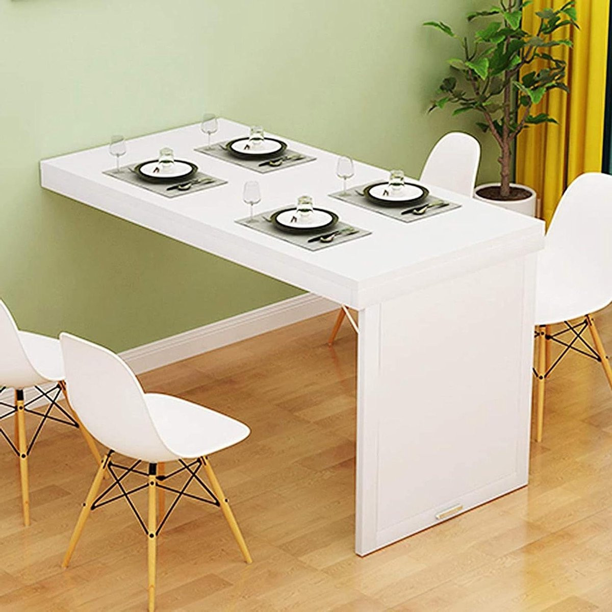 Wit Wandklaptafel - Opklapbaar bureau - B/D: 80 x 50 cm