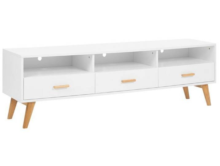 Meuble TV blanc avec 3 tiroirs LIBERTY