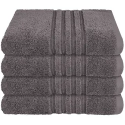 Schiesser Handtuchset Milano - 4-teilig - 50 x 100 cm - Dunkelgrau