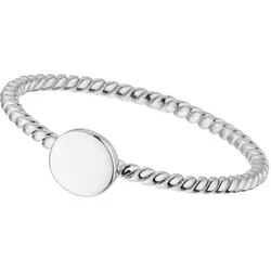 LEAF - RING TWIST MIT PLÄTTCHEN - silber