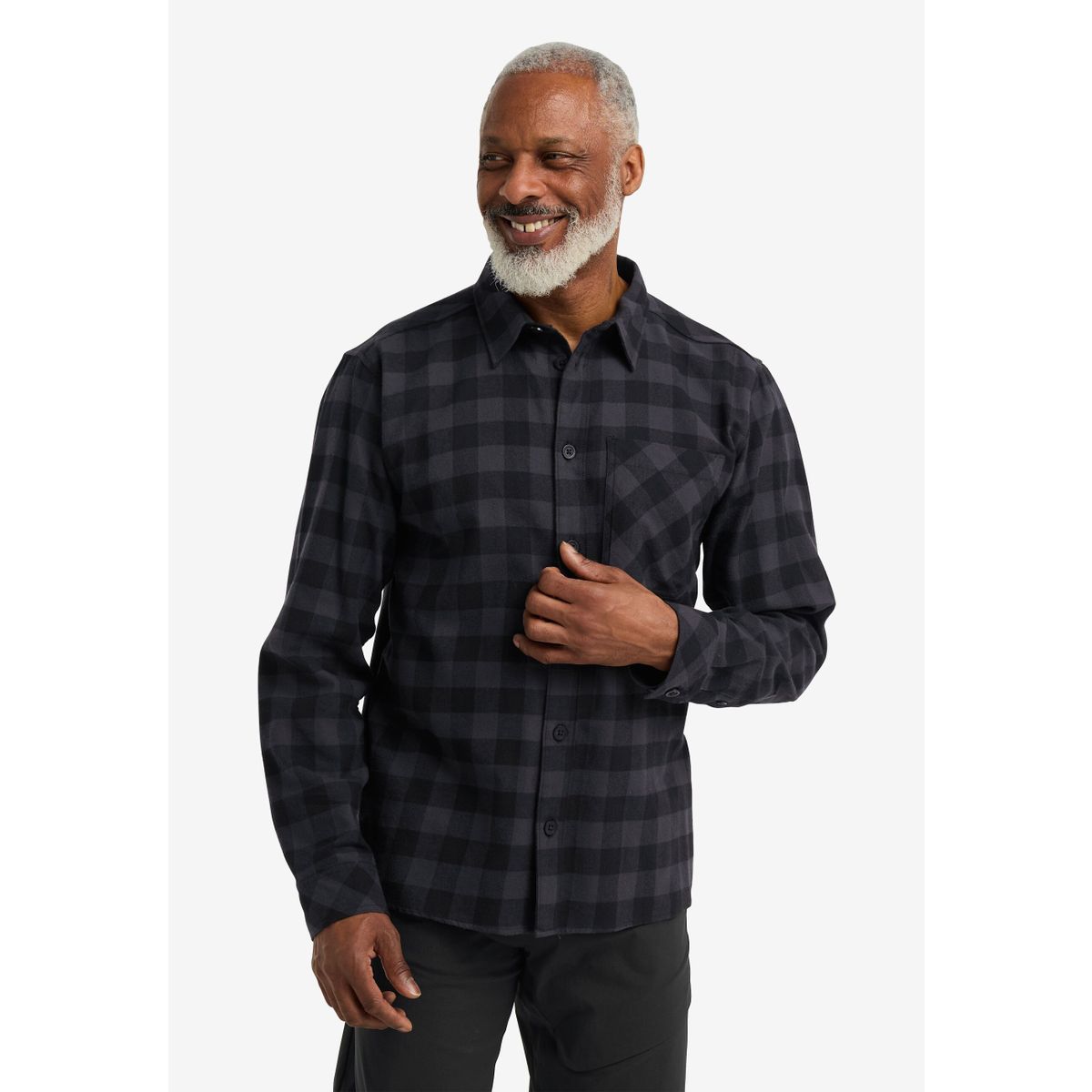 Jack Wolfskin Lite Flannel Shirt M check black (T0156) 2XL A65026_T0156_A14