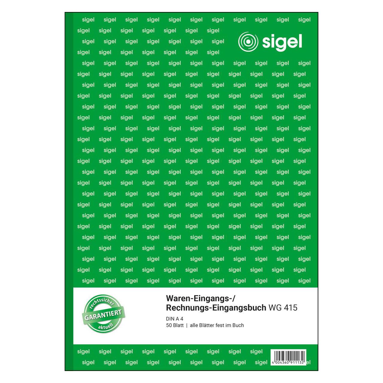 SIGEL Waren-/Rechnungs-Eingangsbuch Formularbuch WG415
