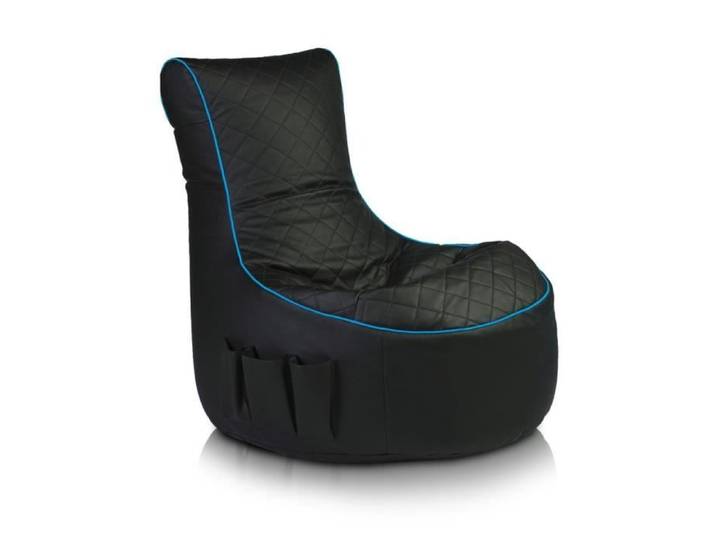 Fauteuil Pablo pour joueurs Gaming Cuir écologique Noir-Bleu