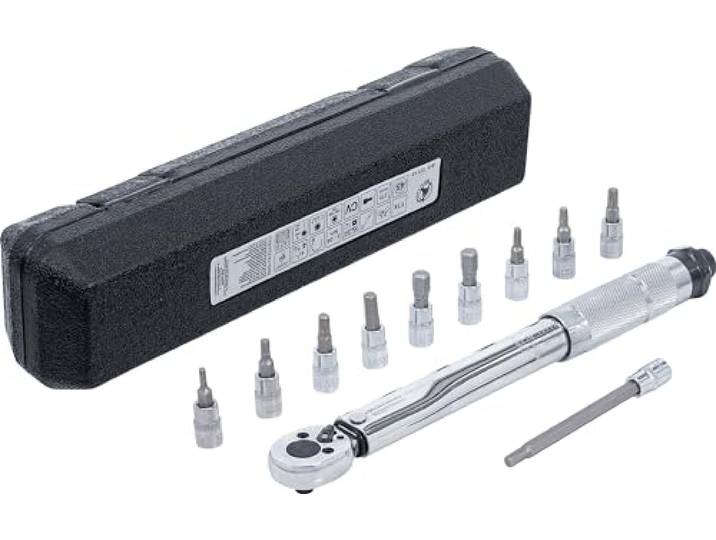 BGS Diy 72118 Jeu de clés dynamométriques 6\,3 mm (1/4\ ) 2-24 Nm 11 pcs. Bicyclette