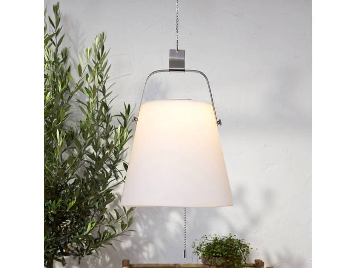 STAR TRADING LED-Solarhängeleuchte Solia, Ø 28 cm Solia, weiß / opal, Kunststoff, Solarleuchte