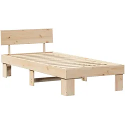 vidaXL Bettgestell mit Kopfteil Braun 80 x 200 cm Massivholz Kiefer