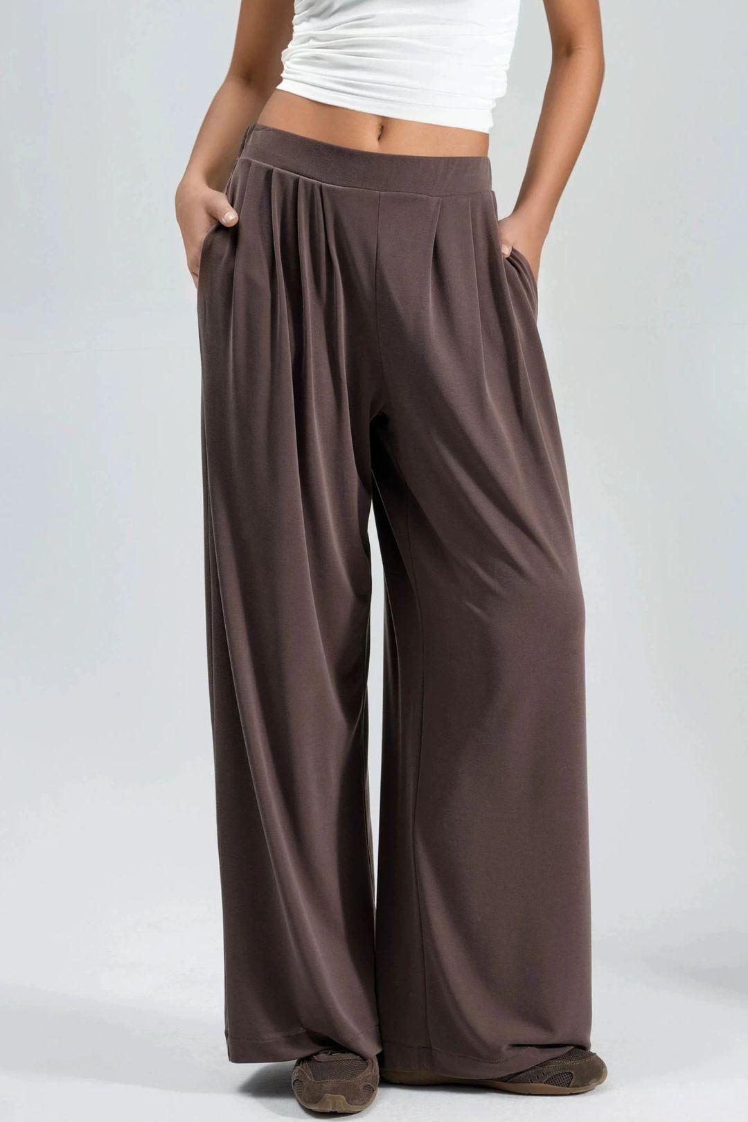 Faltenweite Hose mit Taschen