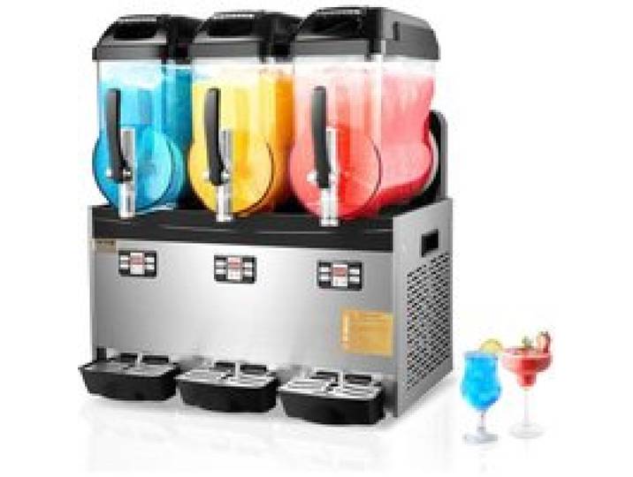 VEVOR kommerzielle Slusheis Maschine 12 L x 3 Dreifachtank-Maschine für gefrorene Getränke, 144 Tassen Edelstahl Slush-Eis-Maschine mit Tastenfeld Softeis Maker für Partys Restaurants Cafés Bars