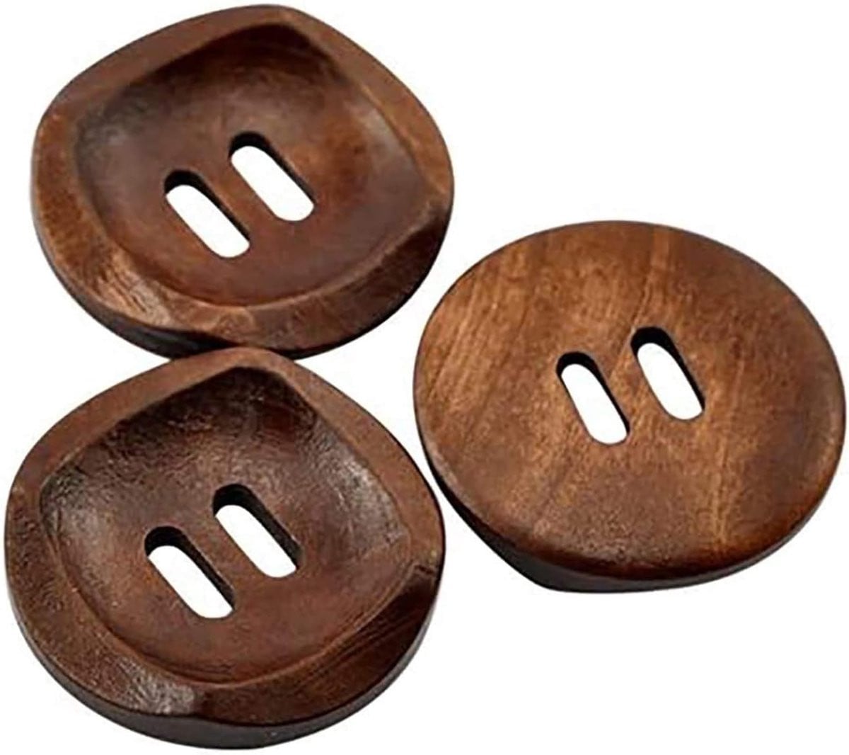 Ronde Bruine Houten Knoppen 30mm - Set van 10