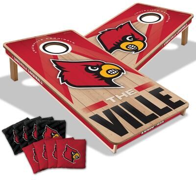 Skip's Garage Louisville Cardinals NCAA 2x4 Professional Cornhole Board Set
