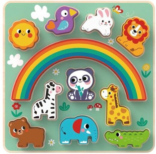 Tooky Toys Tooky Toy Wooden 2-in-1 Balance Puzzle - Animals for Kids - Develops Problem-Solving Skills