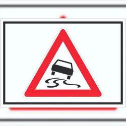 HB-Druck Aufkleber Achtung Schleuder- oder Rutschgefahr Symbol A1 (594x841mm)