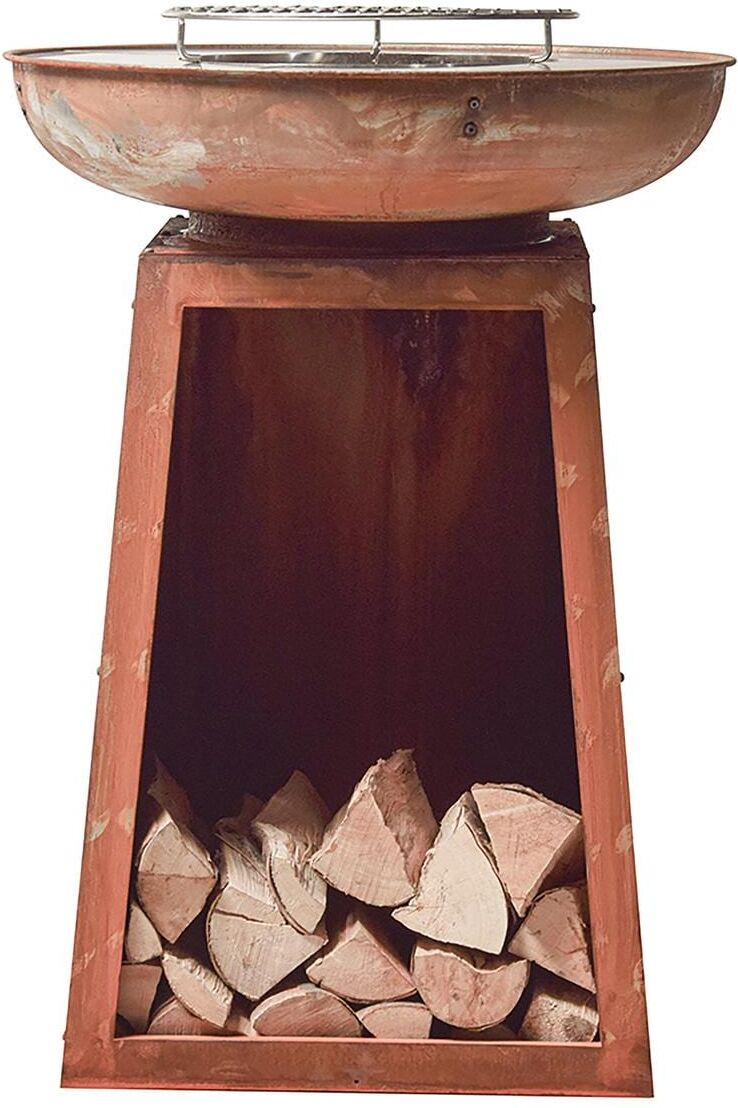Feuerschale NOUVEL "Grill- und Feuerschale Beliz", braun, H:107cm Ø:75cm, Stahl, Feuerkörbe, Feuerschale braun Einheitsgröße