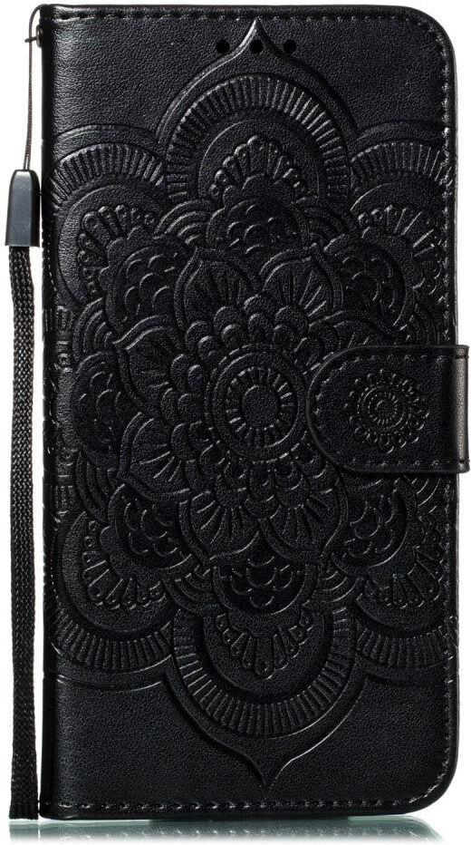 INCOVER Apple iPhone 11 Læder Flip Cover - Mandala Mønster Sort