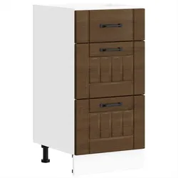 DELUKE Küchenunterschrank MARO Braun Eichen-Optik 40x46x81,5 cm | Küche Unterschrank mit Schublade