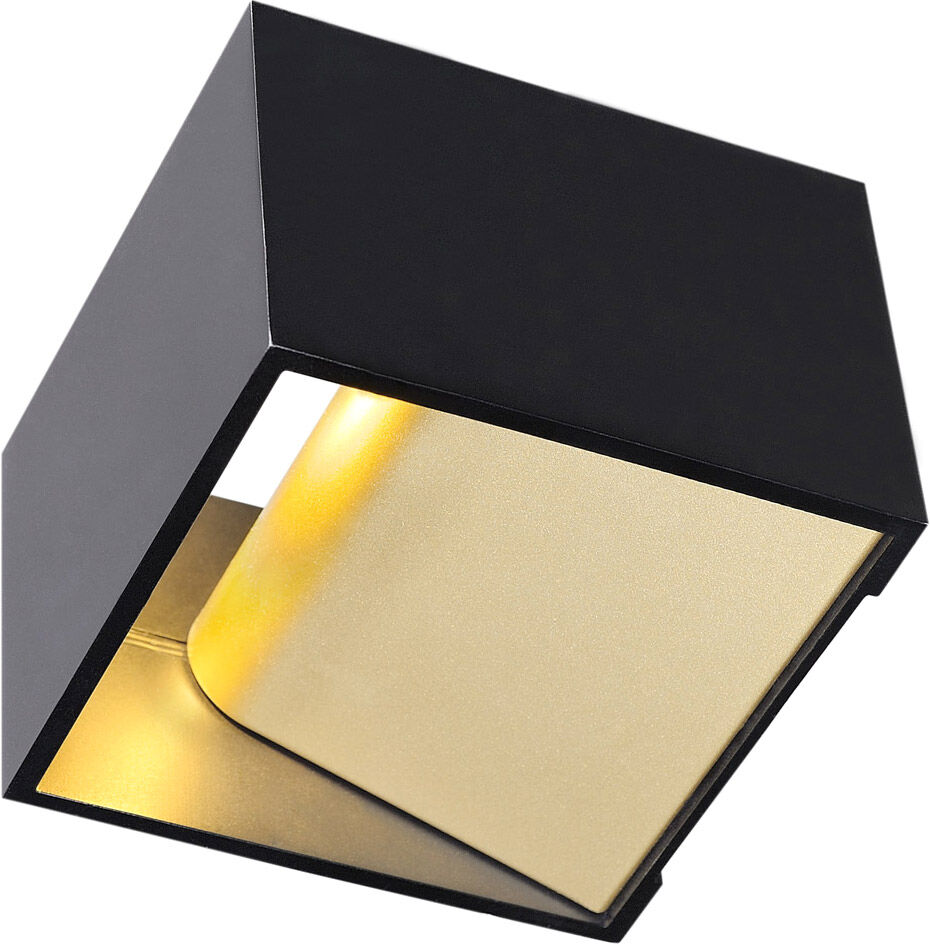 Slv Logs In Wandleuchte, Eckig, Schwarz/messing, 5w Led, 3000k - Wand- Und Deckenleuchten