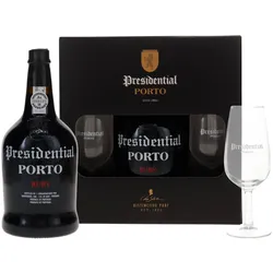 Presidential Porto Geschenkset mit 2x Gläsern - Ruby Port