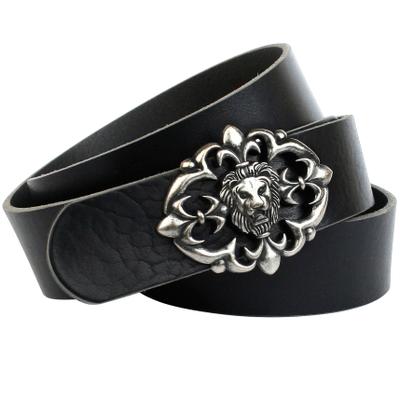 Ledergürtel ANTHONI CROWN, Herren, Gr. 110, schwarz, Leder, Gürtel Ledergürtel, mit auffälliger Fashion-Schließe