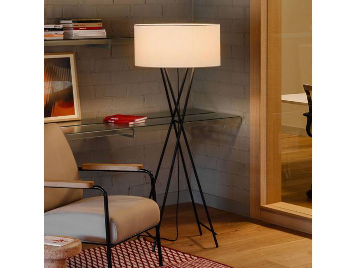 MARSET Stehlampe Cala Metal P145, schwarz, für Wohn- / Esszimmer, Metall, Design, Stehlampe