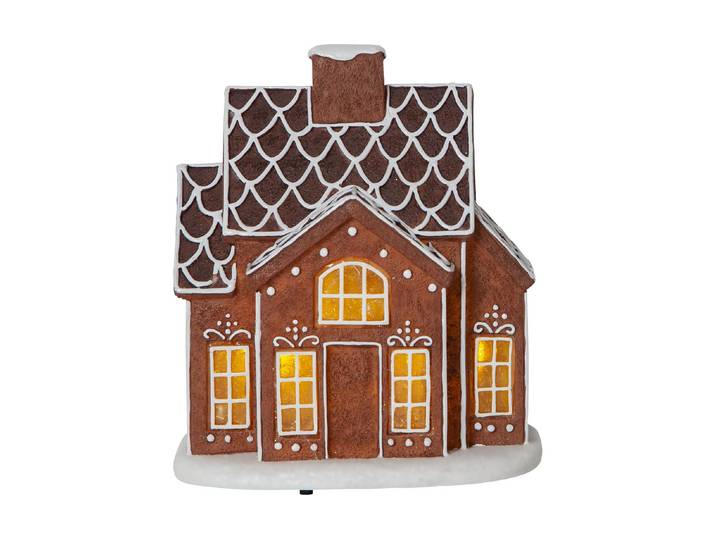 LED-Dekofigur Star Trading Dekorativer Szenerie Gingerville, Warmweiss , braun, B/H/T: 10cm x 16cm x 14cm, Dekofiguren, LED-Dekofigur