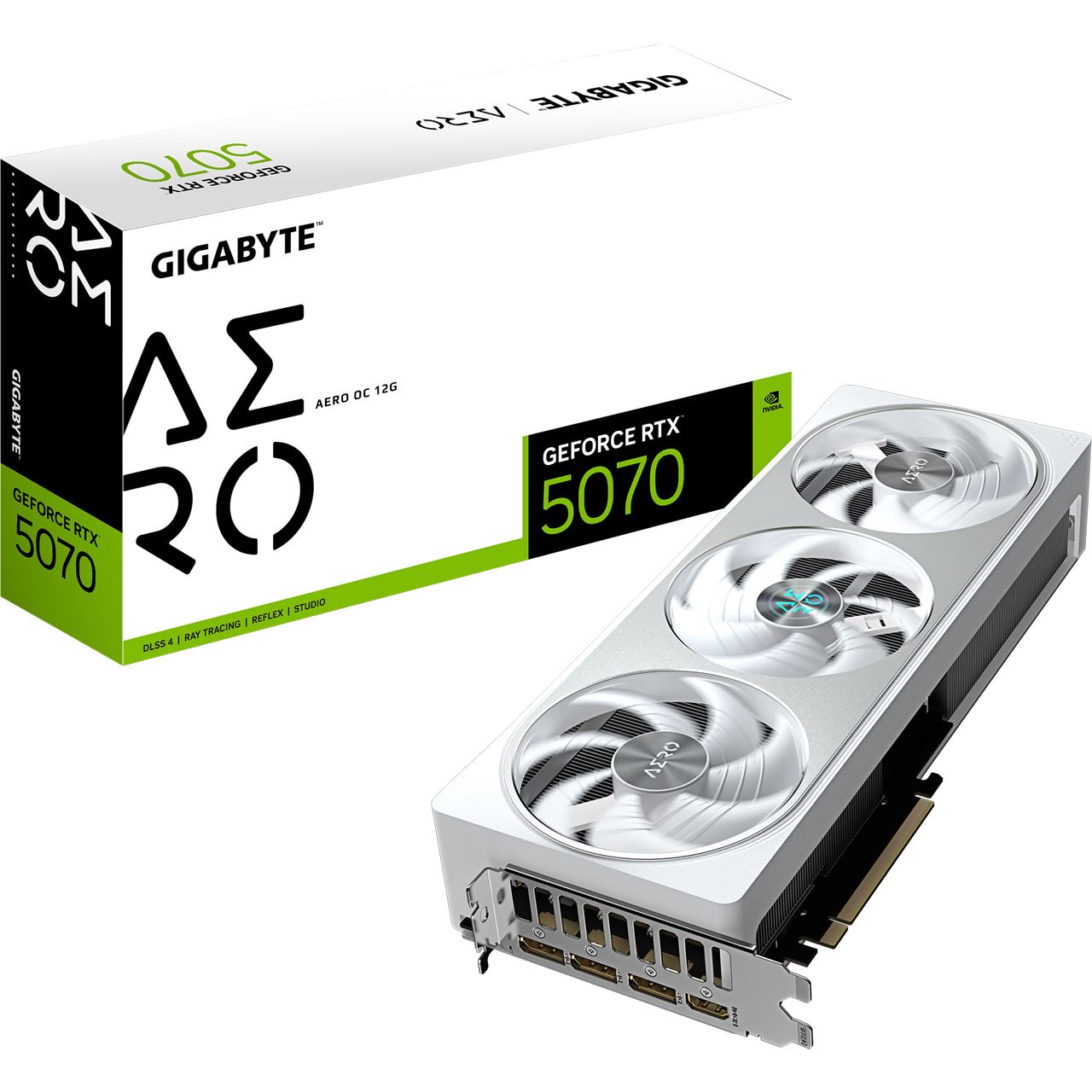 12GB Gigabyte GeForce RTX 5070 Aero OC Aktiv PCIe 5.0 x16 (Retail)