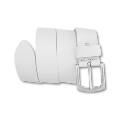 Ledergürtel BERND GÖTZ "Ledergürtel mit natürlich strukturierter Oberfläche", Herren, Gr. 80, weiß, Rindsleder, Gürtel Ledergürtel