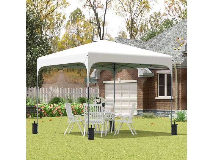 Outsunny Tonnelle Pop-Up 3x3m Anti-UV Blanc