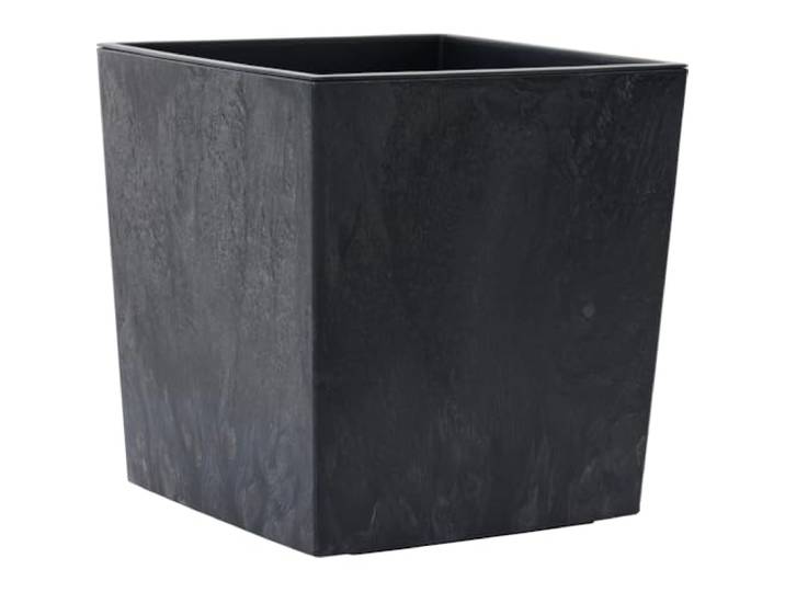 Siena Garden Pflanzgefäße Nizza Stone schwarz Betonoptik, 40 x 41 cm Kunststoffgefäß mit Einsatz