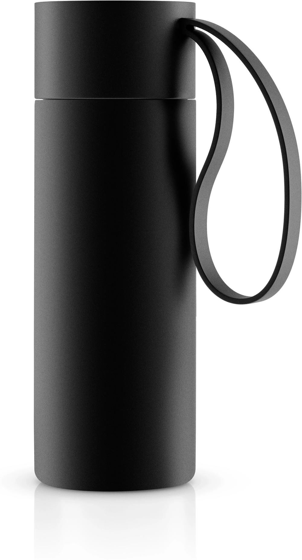 Thermobecher EVA SOLO "To Go 350 ml", schwarz, Trinkgefässe, 20cm, 350ml, Edelstahl, Kunststoff, Thermobecher, B:8cm H:20cm schwarz 20cm, 350ml