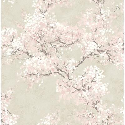 NextWall Cherry Blossom Grove and Stick Wallpaper