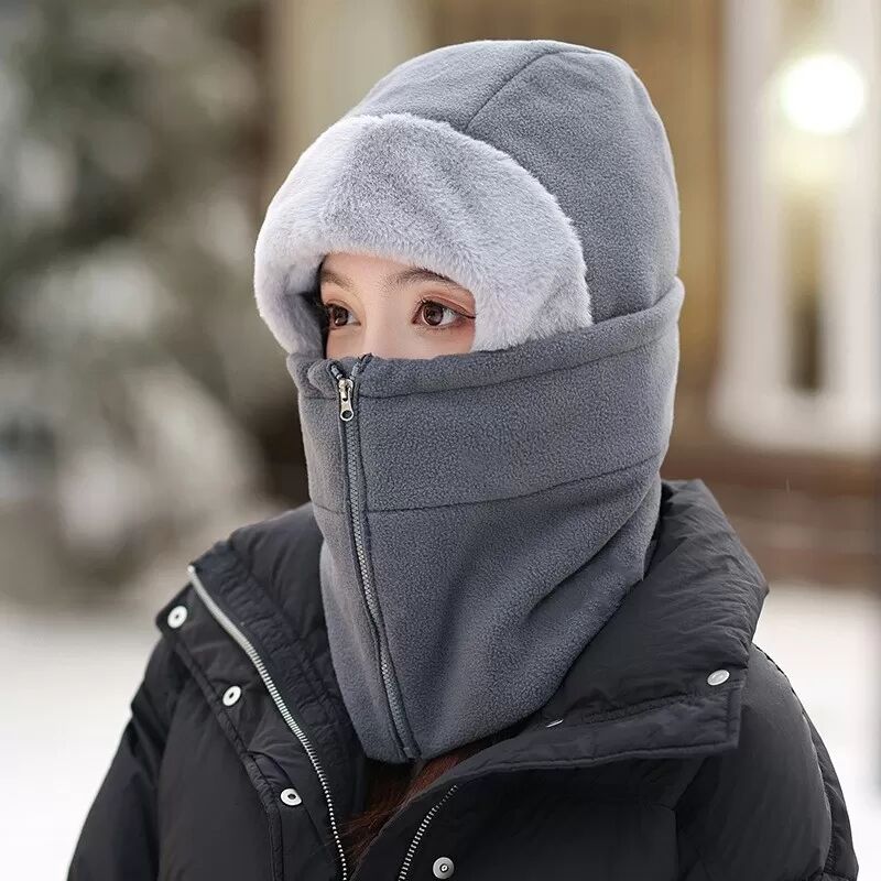 INF Winter Radfahren Winddichte Thermische Gesichtsmaske Nackenwärmer Kapuze - Ultimativer Kälteschutz Grau