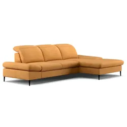 COTTA Ecksofa mit Funktion Serra Stoff Gelb Mustard