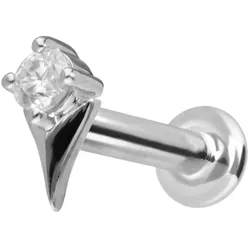 14 Karat Gold Labret mit Innengewinde MOISSANIT + PFEILSPITZE