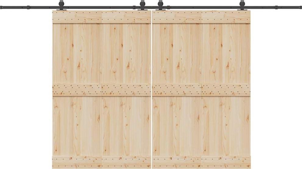 vidaXL Schuifdeurslotset, 400 cm, staal, zwart