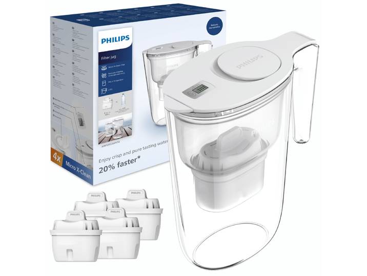 Carafe Filtrante Philips Awp2933wht4/10 Avec 4 Filtres