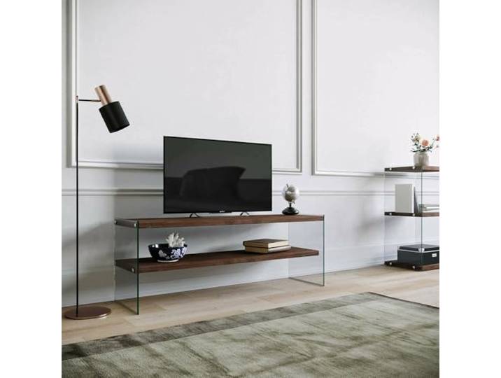 Dmora TV-Schrank Sargas 120x35x45 cm Braun 2 Fächer, 1 Fach