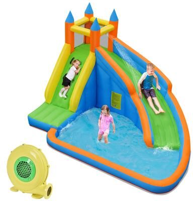 Inflatable Slide Bouncer Water Park Bounce House with 480W Air Blower
