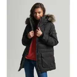 Superdry für Damen. W5011048A Expedition Mikrofaser Parka schwarz (S), Lässig, Polyester