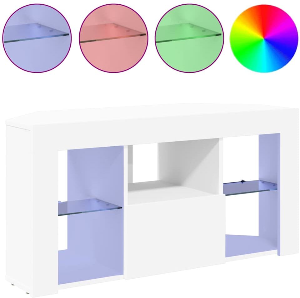 vidaXL Armario LED para TV de Esquina 100 x 40 x 50 cm Blanco