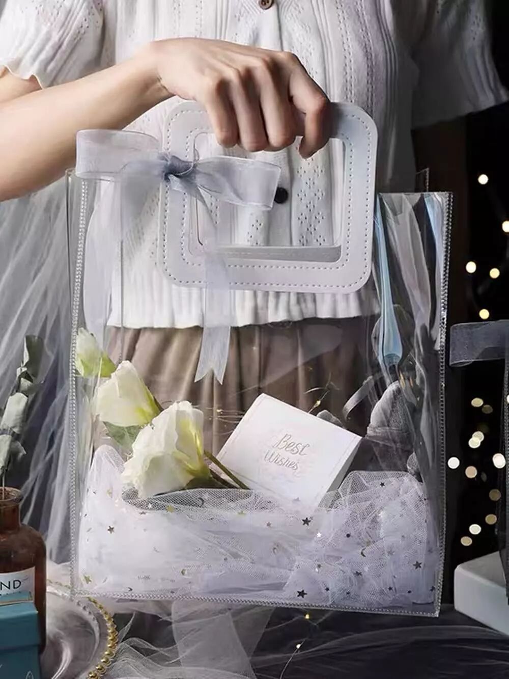 INF Stoffbeutel für Geschenke PVC Transparent
