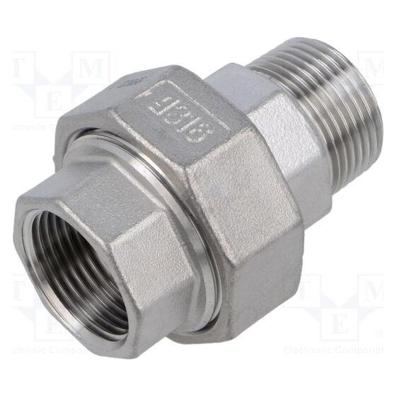 Gebo Verbinder: Verschraubung max.10,5bar 1.4408 Edelstahl G316 (Rohrverschraubung) (6331-034)