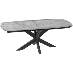 Akante Esstisch mit Auszug Phoenix 200/260 x 100 cm Keramik Silver 200