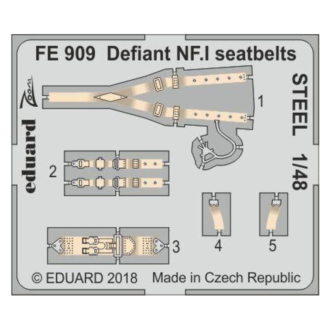 Eduard Defiant NF.I seatbelts STEEL f.Airfix (FE909)