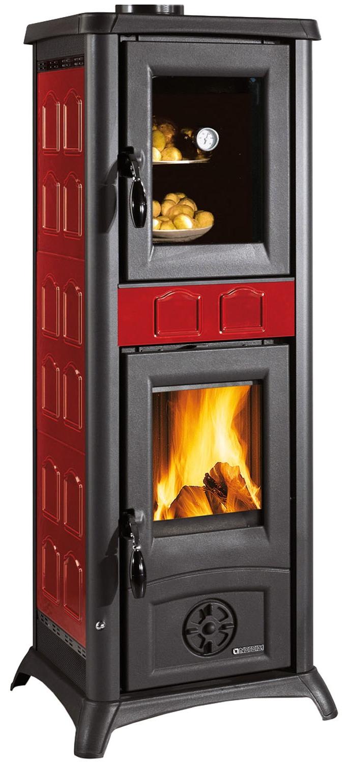La Nordica Gemma Forno, Freistehend, Schwarz, Burgund, Stein, Brennholz, 206 m³, 85,3%
