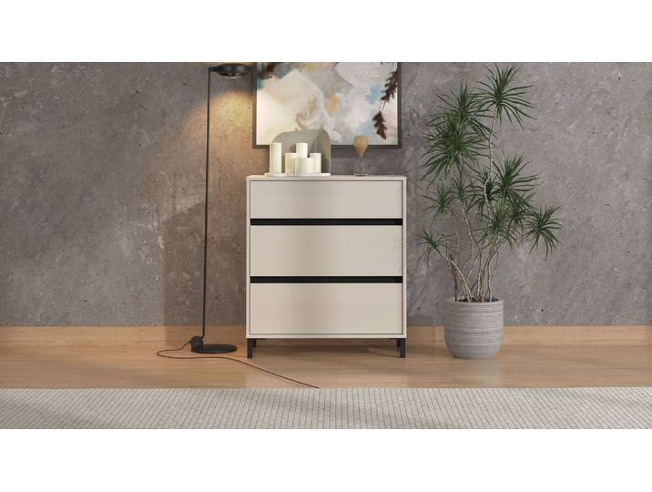 Kommode HOME AFFAIRE Marron, Schubkastenkommode, Höhe 90 cm, Breite 80 cm , beige (kaschmir, eichefarben), B:80cm H:90cm T:40cm, Sideboards, Kommode, in 2 Breiten 80 und 157 cm, mit geräumigen Schubladen