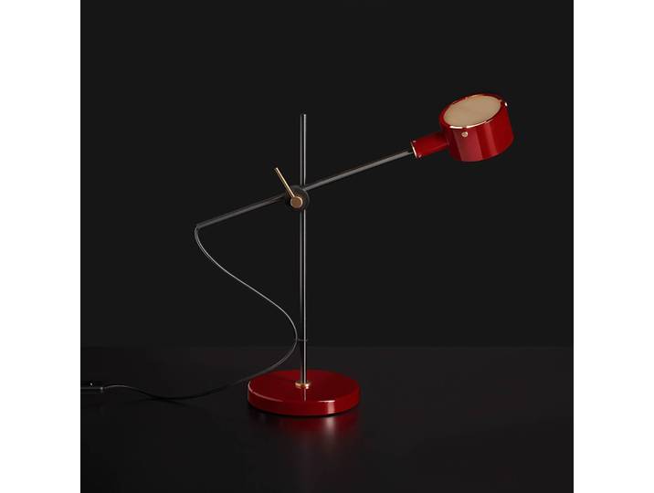 Oluce Designer Tischlampe G.O. 252, rot, für Wohn- / Esszimmer, Metall, Design